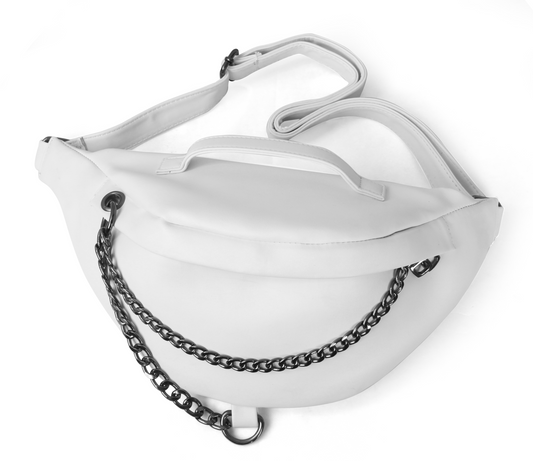Chain Waist Bag - white