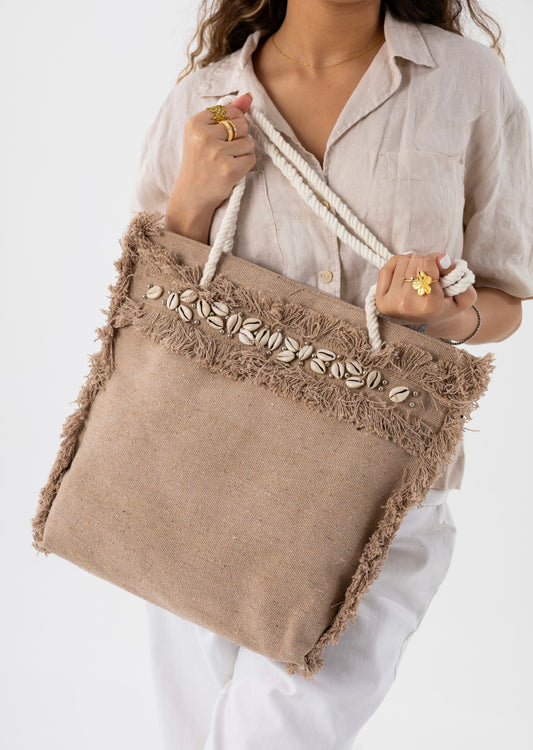 Shells Tote Bag - Cafe