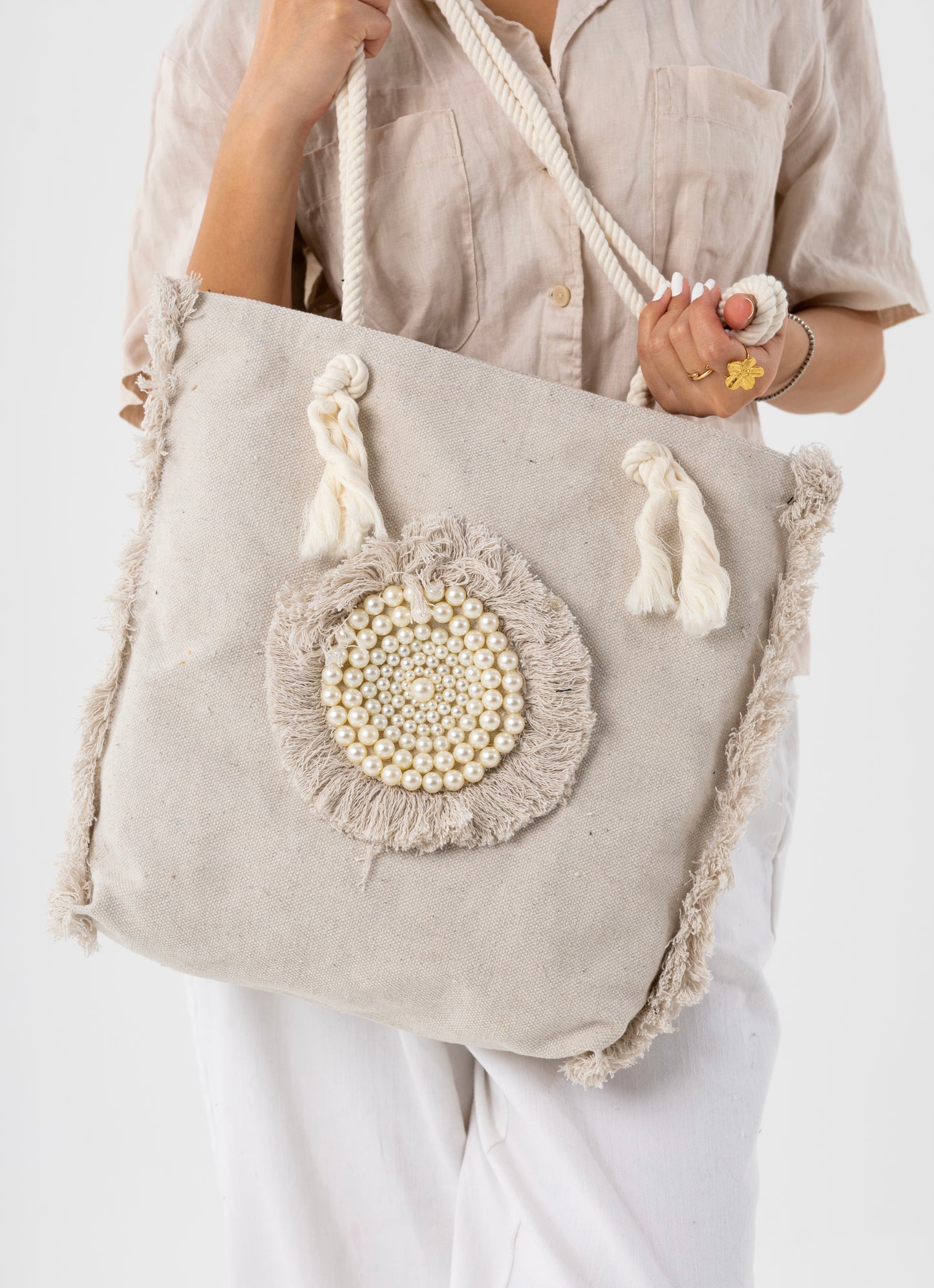 Pearly Tote bag - Off-white