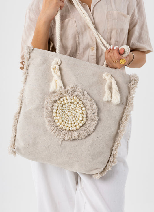 Pearly Tote bag - Off-white