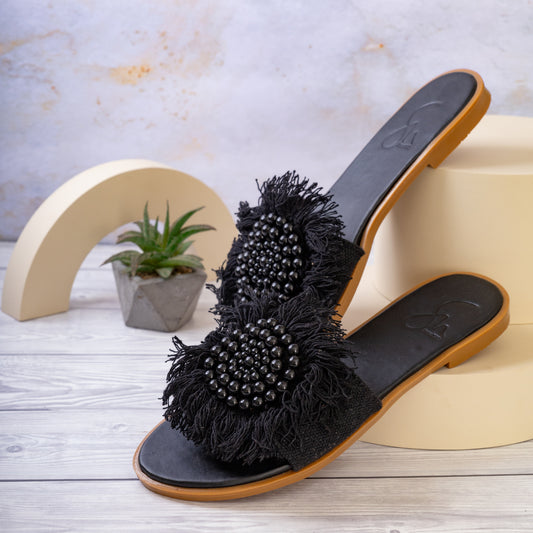 Pearly slippers - Black